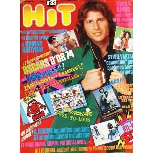 Hit Magazine 33 1974 Mike Brant/Ringo/Carlos/Sardou/Hallyday/Vartan/Clerc/Sheila/Lavila/Lenorman/C Jerome/Berger/Macias/Dutronc
