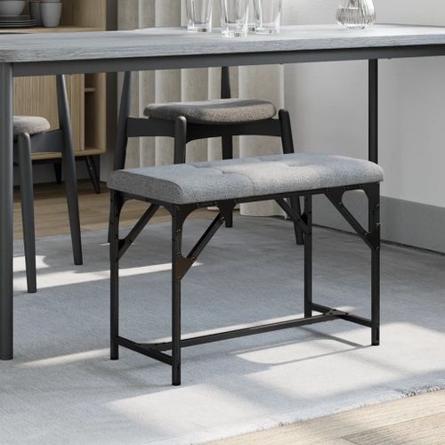 Vidaxl Banc À Manger Gris Clair 62x32x45 Cm Acier Et Tissu