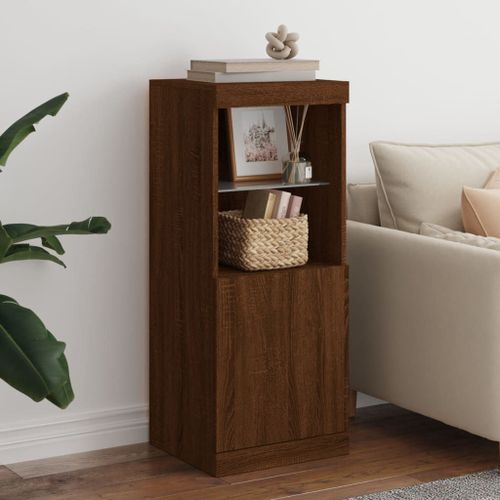 Vidaxl Buffet Avec Lumières Led Chêne Marron 41x37x100 Cm
