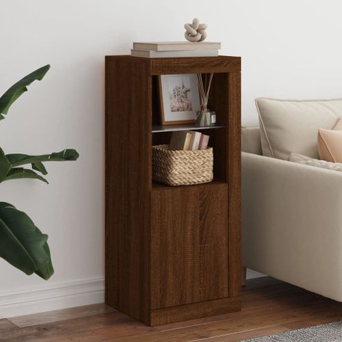 Vidaxl Buffet Avec Lumières Led Chêne Marron 41x37x100 Cm