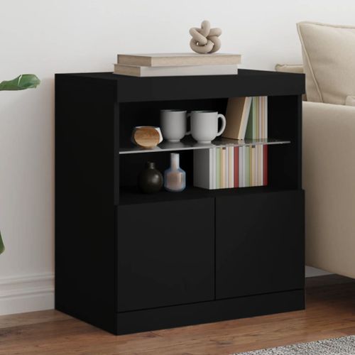 Vidaxl Buffet Avec Lumières Led Noir 60x37x67 Cm