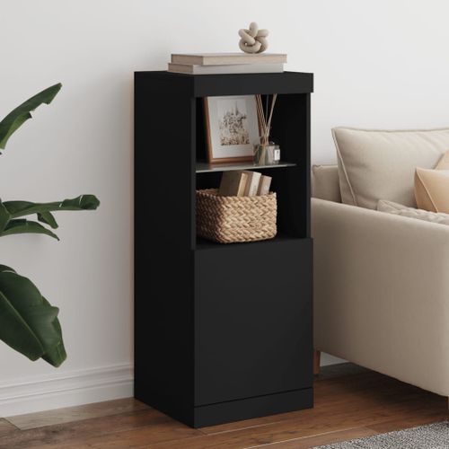 Vidaxl Buffet Avec Lumières Led Noir 41x37x100 Cm