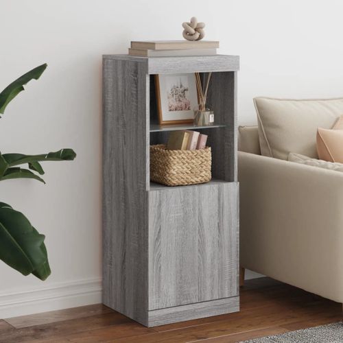 Vidaxl Buffet Avec Lumières Led Sonoma Gris 41x37x100 Cm