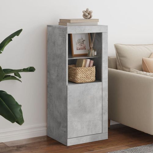 Vidaxl Buffet Avec Lumières Led Gris Béton 41x37x100 Cm