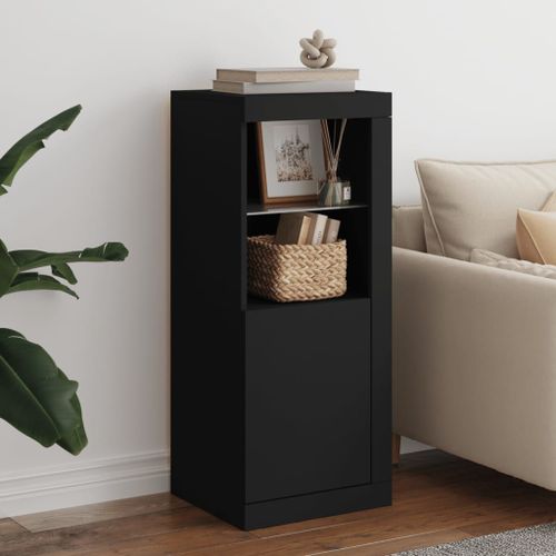 Vidaxl Buffet Avec Lumières Led Noir 41x37x100 Cm