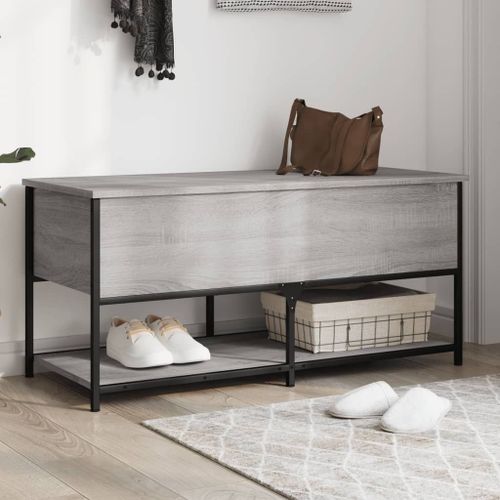 Vidaxl Banc De Rangement Sonoma Gris 100x42,5x47 Cm Bois D'ingénierie