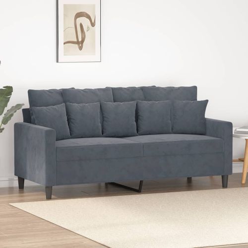 Vidaxl Canapé À 2 Places Gris Foncé 140 Cm Velours