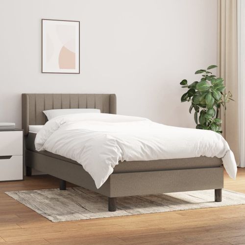 Vidaxl Lit À Sommier Tapissier Avec Matelas Taupe 80x200 Cm Tissu