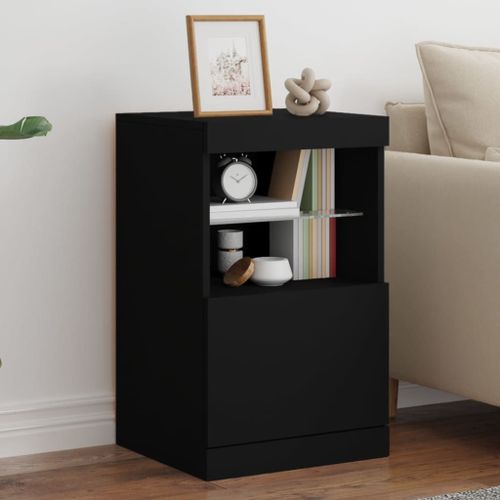 Vidaxl Buffet Avec Lumières Led Noir 41x37x67 Cm