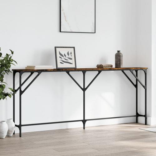 Vidaxl Table Console Chêne Fumé 180x23x75 Cm Bois D'ingénierie