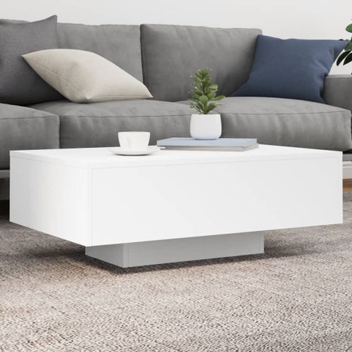 Vidaxl Table Basse Avec Lumières Led Blanc 85x55x31 Cm
