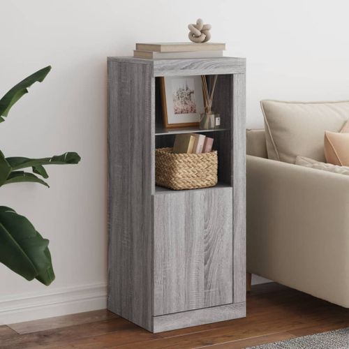 Vidaxl Buffet Avec Lumières Led Sonoma Gris 41x37x100 Cm