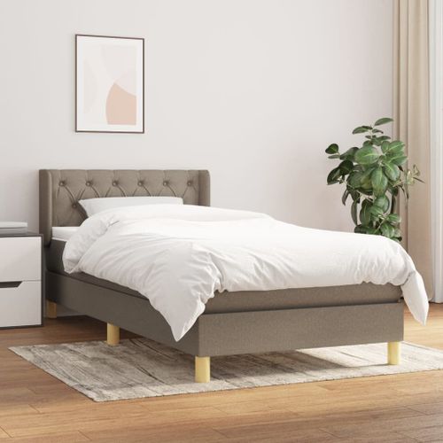 Vidaxl Lit À Sommier Tapissier Avec Matelas Taupe 80x200 Cm Tissu