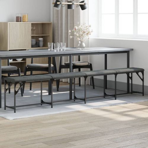 Vidaxl Banc À Manger Gris Foncé 248x32x45 Cm Acier Et Tissu