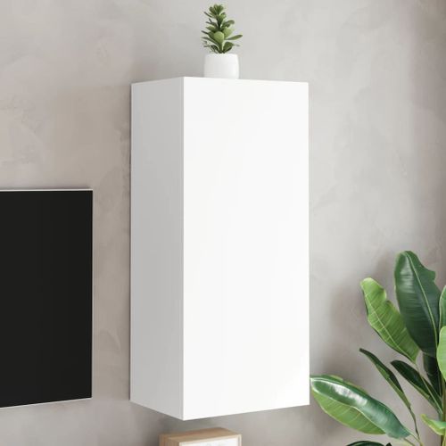 Vidaxl Meuble Tv Mural Blanc 40,5x30x90 Cm Bois D'ingénierie