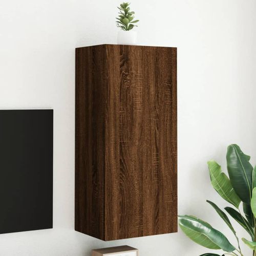 Vidaxl Meuble Tv Mural Chêne Marron 40,5x30x90 Cm Bois D'ingénierie