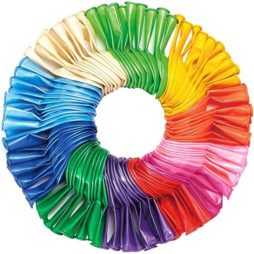110Pcs Ballon Couleur Assortiment, Ballons Multicolore Latex, Ballo...