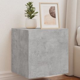Vidaxl Meubles Tv Muraux Et Lumières Led 2pcs Gris Béton 40,5x35x40 Cm