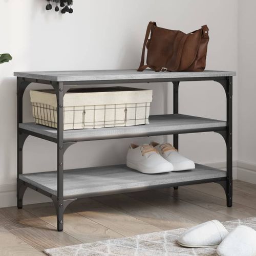 Vidaxl Banc À Chaussures Sonoma Gris 70x38,5x49 Cm Bois D'ingénierie