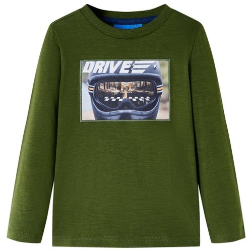 T-Shirt Enfants À Manches Longues Kaki Foncé 92