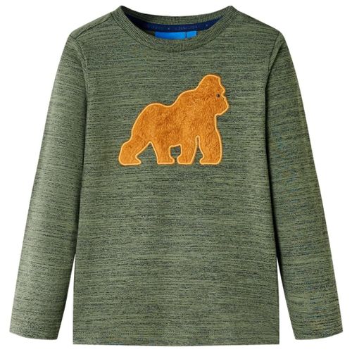 T-Shirt Enfants Avec Manches Longues Mélange Kaki 104