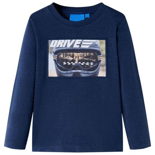 T-Shirt Enfants Manches Longues Mélange Bleu Marine 116