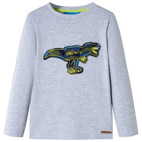 T-Shirt Enfants À Manches Longues Mélangé Gris 104
