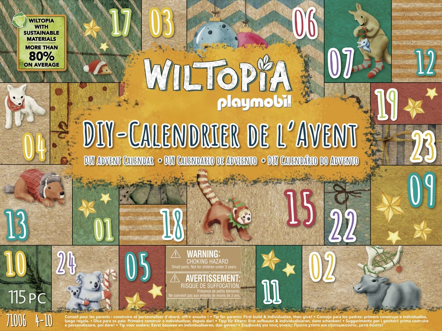 Playmobil Wiltopia 71006 - Calendrier De L'avent Tour Du Monde Animaux Diy - 2