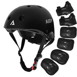 Kit de protection pour casque de vélo, genouillère et coudière pour enfant  de 5 à 15