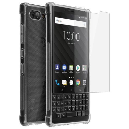 Imak Coque Blackberry Key2 Coque Silicone Souple + Film Flexible Transparent