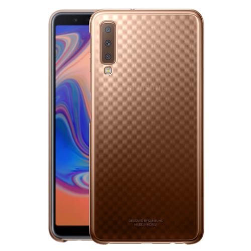 Coque Galaxy A7 2018 Rigide Dégradé Brillant Original Samsung - Or / Transparent