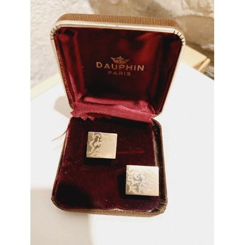 Boutons De Manchette Plaqué Or Marque Dauphin En Tres Bon Etat