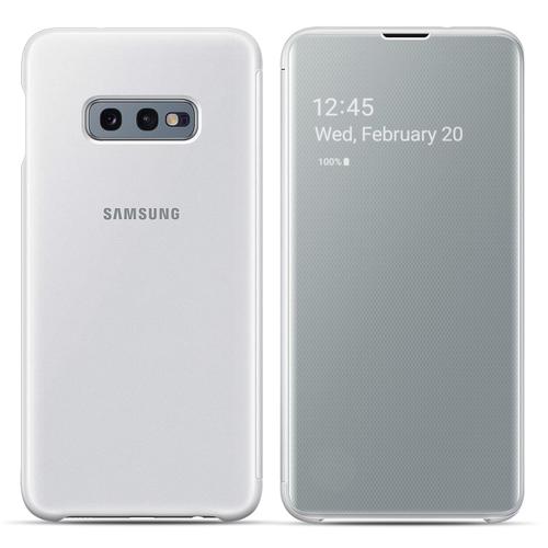 Etui Galaxy S10e Housse Clear View Tactile Rabat Translucide Original Blanc