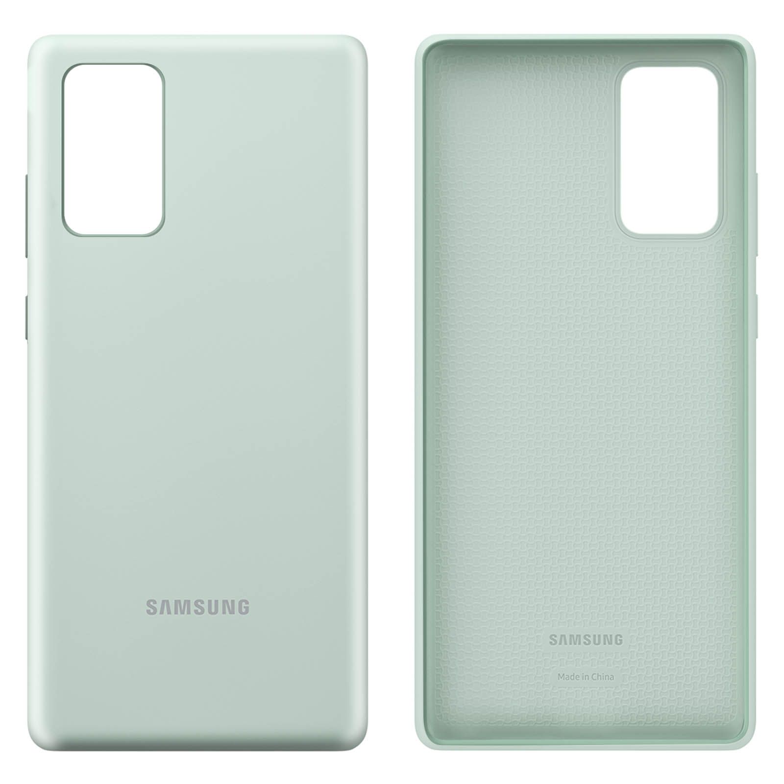 Coque Samsung Galaxy Note 20 Soft Touch Silicone Cover Original Vert D'eau