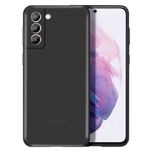 Coque Galaxy S21 Plus Cuir Véritable Soft-Touch Original, Leather Cover Noir