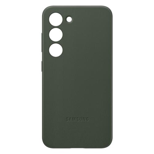 Coque Cuir Pour Samsung Galaxy S23 Original Samsung Série Leather Cover Vert