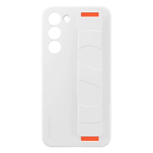 Coque Pour Galaxy S23 Silicone Finition Mate Avec Lanière Original Blanc