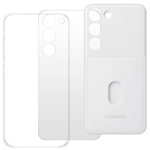 Coque Pour Galaxy S23 Arrière Interchangeable Porte-Carte Original Samsung Blanc