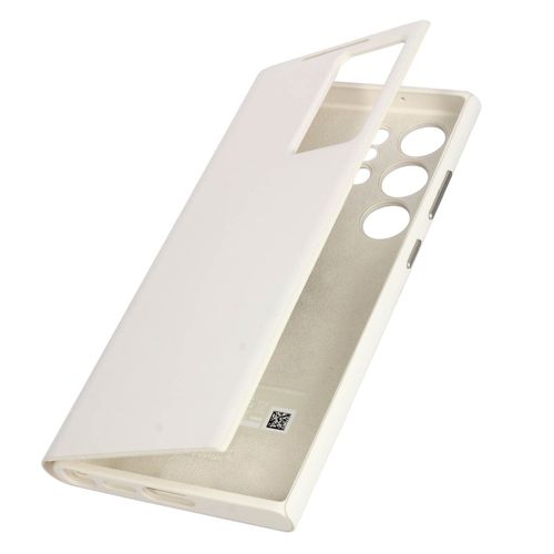 Étui Pour Samsung Galaxy S23 Ultra Fenêtre Smart View Wallet Case Orginal Crème