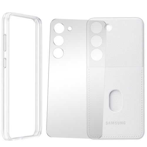 Coque Pour Galaxy S23 Plus Arrière Interchangeable Porte-Carte Original Blanc