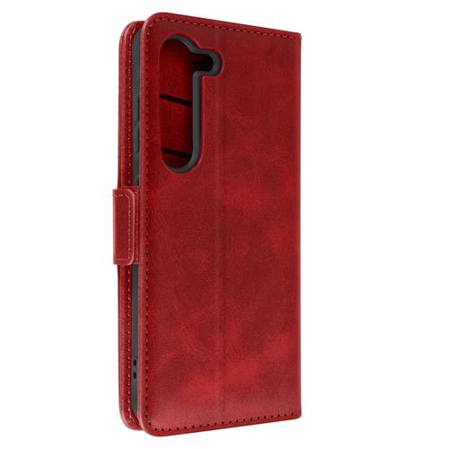 Étui Pour Samsung Galaxy S23 Portefeuille Fonction Support Prestifold Rouge