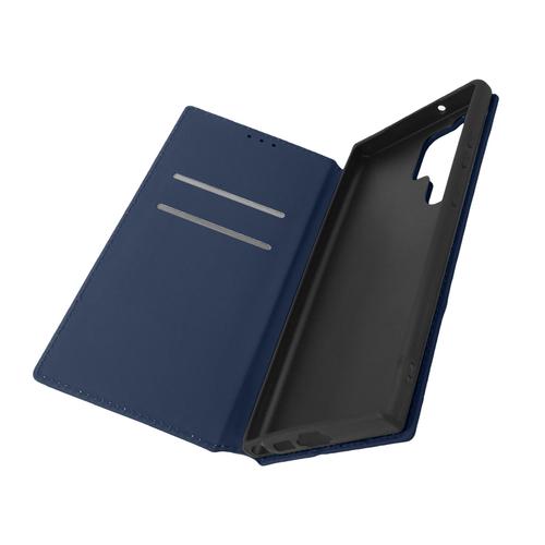 Housse Pour Samsung Galaxy S23 Ultra Clapet Porte-Carte Support Vidéo Bleu