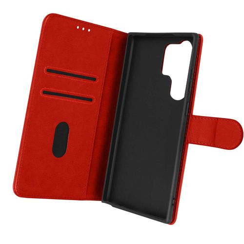 Housse Pour Samsung Galaxy S23 Ultra Portefeuille Et Support Vidéo Rouge