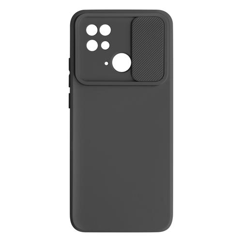 Coque Pour Xiaomi Redmi 10c Silicone Souple Cache Caméra Coulissant Noir