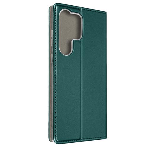 Étui Pour Samsung Galaxy S23 Ultra Clapet Magnétique Smart Magneto Vert Foncé