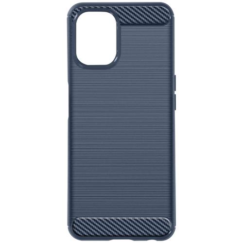 Coque Pour Realme 9i 5g Renforcée Souple Effet Carbone Brossé Bleu Nuit