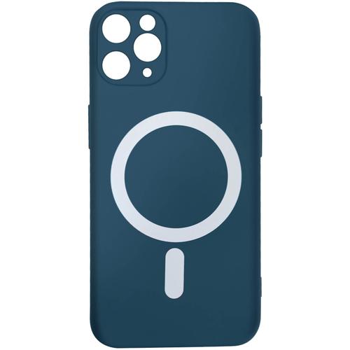 Coque Magsafe Pour Iphone 11 Pro Soft Touch Mate Bords Surélevés Bleu