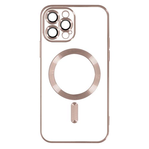 Coque Magsafe Pour Iphone 13 Pro Max Silicone Protection Caméra Chromé Rose Gold