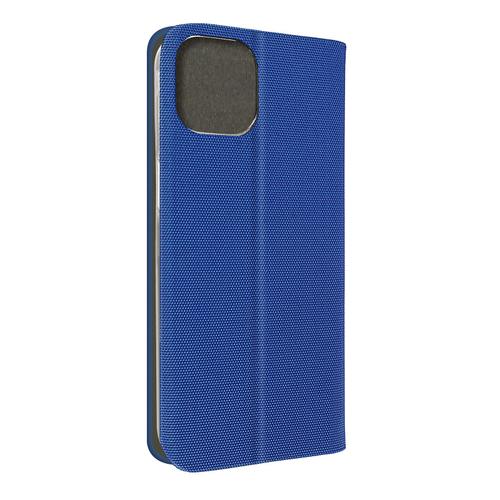 Étui Pour Iphone 14 En Tissu Porte-Carte Support Vidéo Série Sensitive Bleu