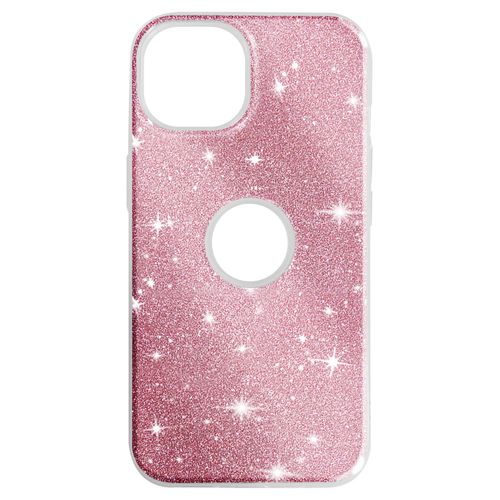 Coque Pour Iphone 14 Paillette Glitter Silicone Semi Rigide Rose